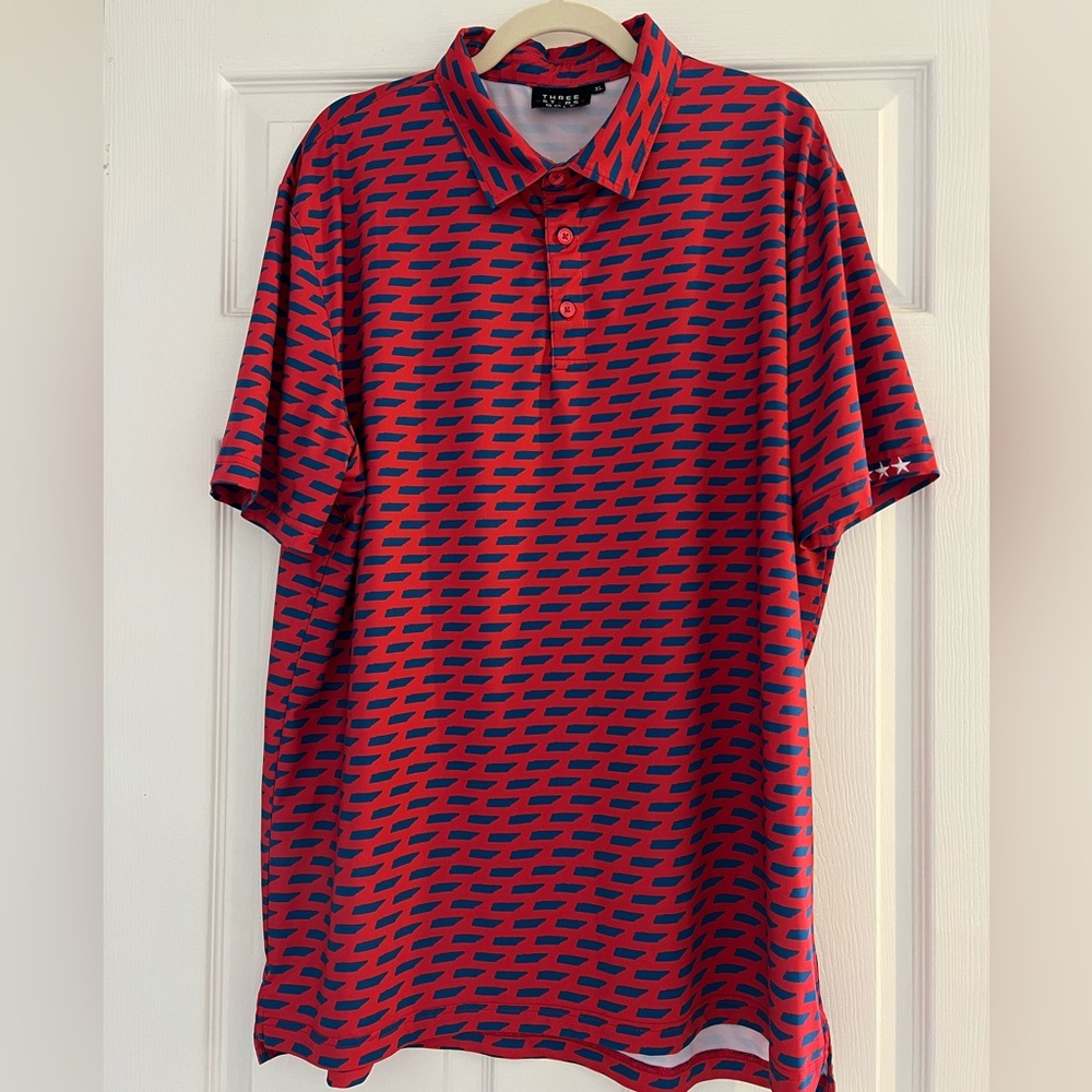 Men’s Three Stars Golf Polo XL